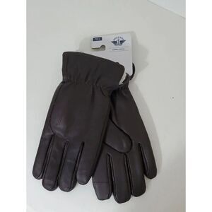 Dockers Men’s Dark Brown Leather Gloves Easy Texting Lined Large NWT